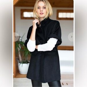 Emerson Fry wool cashmere black layering Jacket small classic quiet luxury NEW